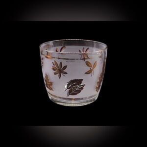 Libbey Glass Company “Golden Foliage” Rounded Ice Bucket